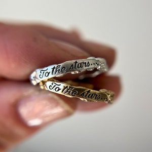 To the Stars Who Listen... and the Dreams That Are Answered | Woodland Signet Ring with ACOTAR, ACOMAF Feyre and Rhysand Quote