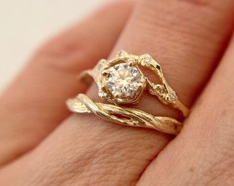 Union Wedding Band | Handmade Twisted Nature Wedding Band, Organic Earth Inspired Twig Ring, Alternative Wedding Band, Dainty Twisted Ring