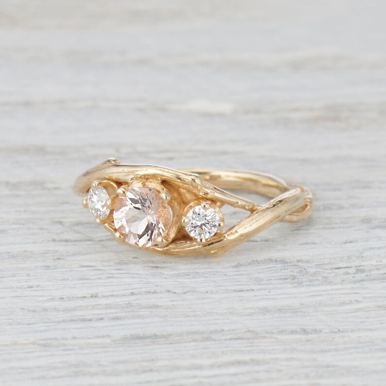 Twisted Engagement Ring Diamond and Twig Etsy