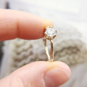 Garland Moissanite Solitaire Ring Diamond Alternative Engagement Ring, Nature Inspired Moissanite Twig Ring, Handmade Minimalist Ring image 3