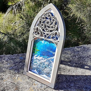 Medieval Arch Window Picture Frame, Original Photo Frame, SVG Laser Cut Templates, 4x6 in, 10x15 cm, A6 photos, Gothic style