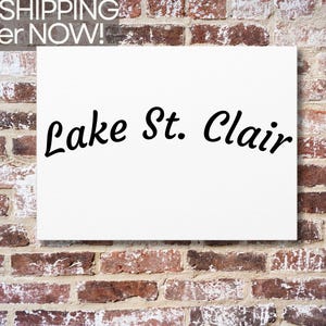 Lake St. Clair canvas muurkunst | 9 x 12 inch op meer geïnspireerde muurdecoratie | Minimalistisch Great Lakes Home of Cabin Art Lake Lover-cadeau gratis verzending