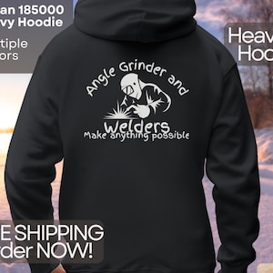 Welding Hoodie: Angle Grinder Design - Heavy Duty Welder Gift