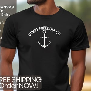 T-shirt LIMITED-TIME 5 - Living Freedom Co. Anchor T-shirt - Bella Canvas 3001 - Superzacht en van hoge kwaliteit - gratis verzending!