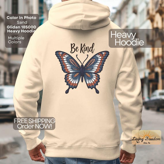 Shops Pullover Mit Backprint Damen Be Kind Butterfly Back Print