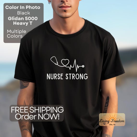 Nurse Strong Heartbeat T-shirt: RN Medical Staff Appreciation Gift