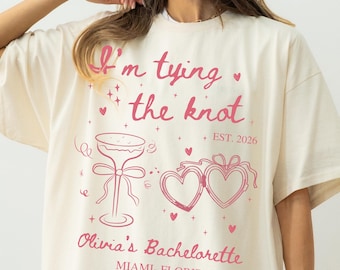 Camiseta Comfort Colors para despedida de soltera, camisetas personalizadas a juego para la novia y las damas de honor, camiseta personalizada para la fiesta nupcial, atuendo para el viaje de despedida de soltera.