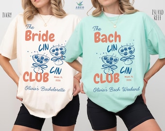 Camiseta personalizada para despedida de soltera, camiseta del club de cócteles "The Bride", camisetas para fiestas del club de despedida de soltera, recuerdos para la despedida de soltera, regalo para damas de honor