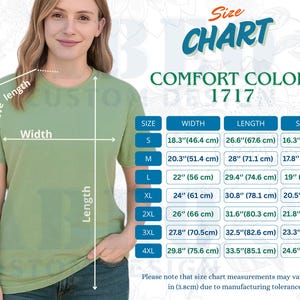 Tabla de tallas Comfort Colors 1717 | Tabla de tallas de camisetas | Paquete de información digital del producto | Descarga instantánea | Archivos editables de Canva para Etsy | abeo