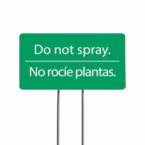 Garden Marker, Do Not Spray Acrylic Sign, Bilingual Plant Signs, Garden Gifts