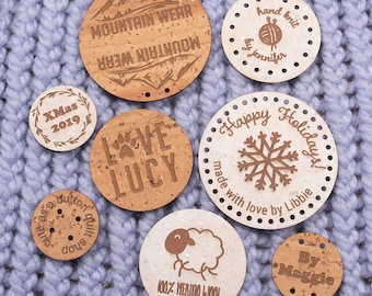 Custom Fabric Labels, Tags For Handmade Items, Circle Labels