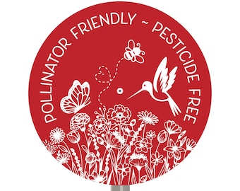 Pesticide Free Garden Sign: Pollinator Friendly Acrylic Yard Stake