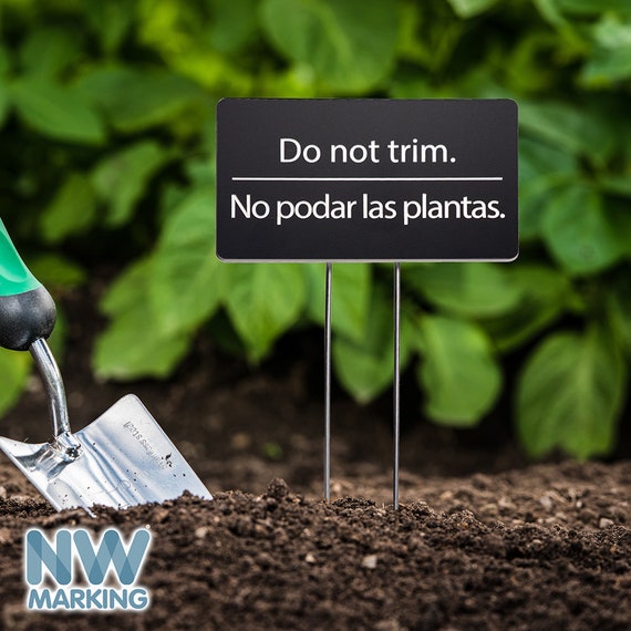Garden Sign Do not trim yard sign in English and Spanish Etsy