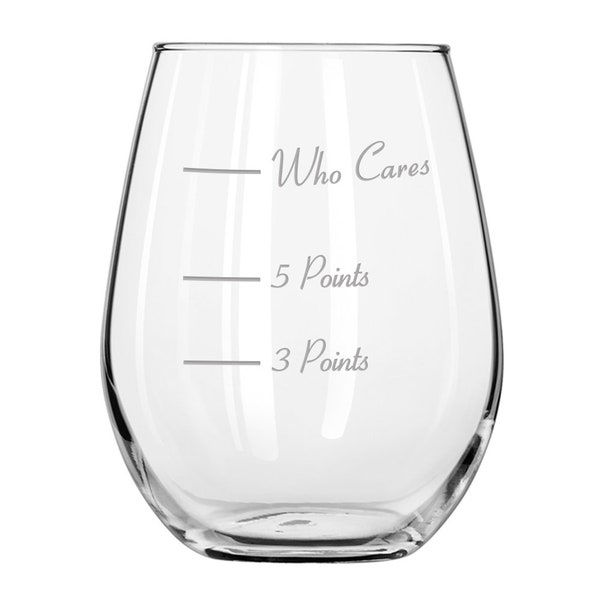 Caloric Cuvee, Points Stemless Wine Glass, Thinking of You Gift