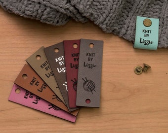 Etiquetas de cuero vegano personalizadas: etiquetas personalizadas para artículos hechos a mano