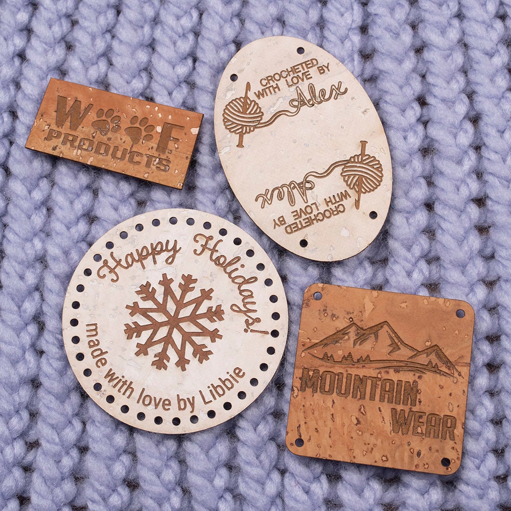 Sew in Label Custom Fabric label Set of 25 Cork Knitting Etsy