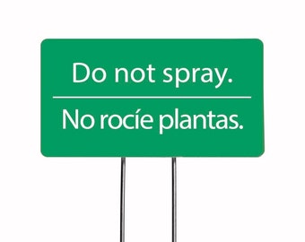 Garden Marker, Do Not Spray Acrylic Sign, Bilingual Plant Signs, Garden Gifts