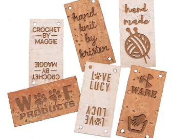 Etiquetas de corcho personalizadas para coser: etiquetas para ropa personalizadas