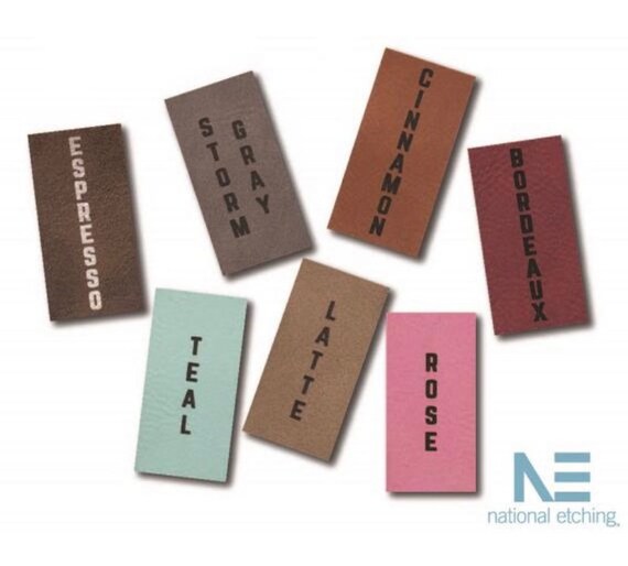 Customizable Vegan Leather Branding Tags, Personalized