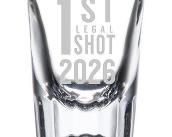 Etched Shot Glass, 21st Birthday Gift For Him
