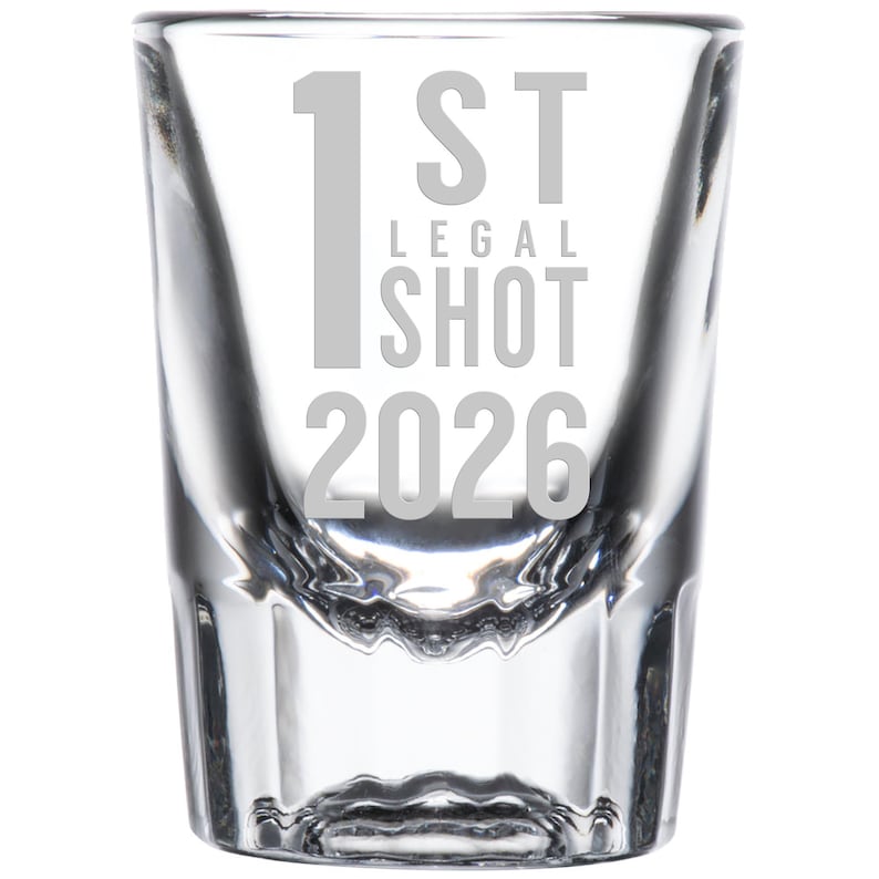 Etched Shot Glass, 21st Birthday Gift For Him image 1