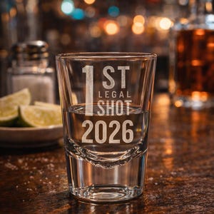 Etched Shot Glass, 21st Birthday Gift For Him image 3