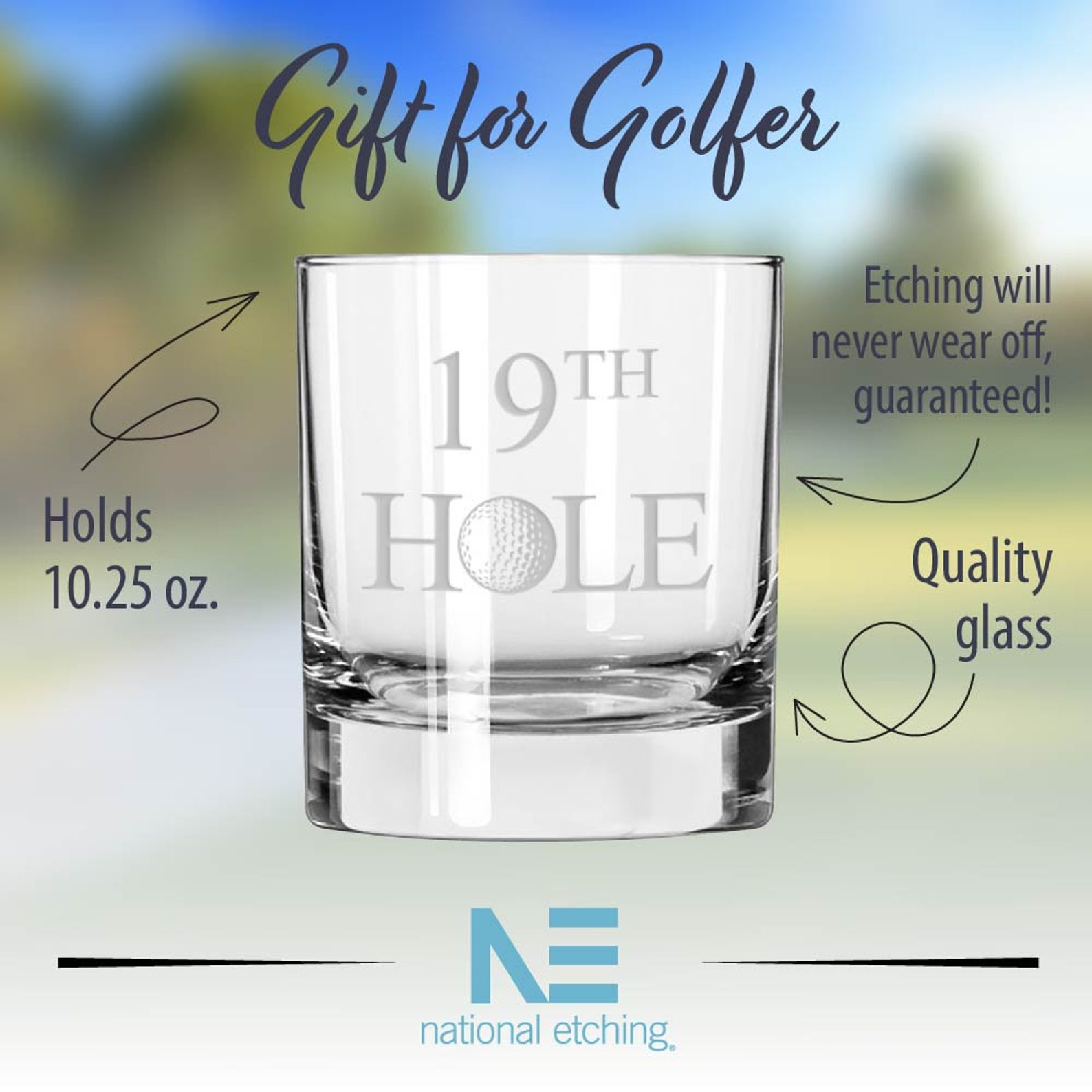 Golf Gifts for Men Etched Glassware Custom Whiskey Glass Etsy