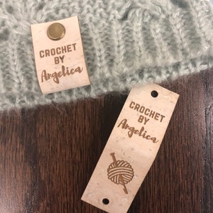 Vegan Leather Cork Fabric Labels, Tags for Handmade Items, Faux Leather Tags