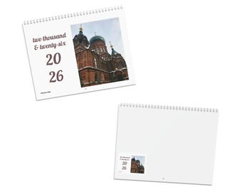Schilderachtige fotowandkalender 2026 | Maandelijkse spiraalgebonden kalender