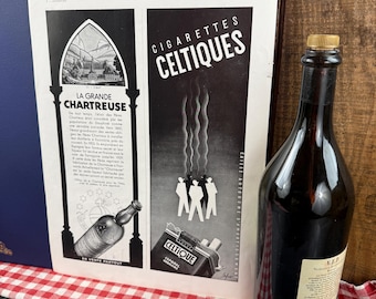 Oryginalny francuski plakat z likierem Chartreuse Vintage – autentyczna dekoracja ścienna