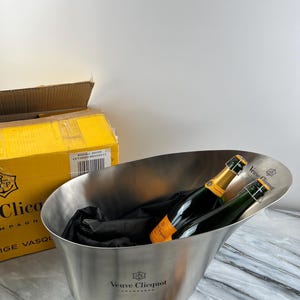 French Vintage Veuve Clicquot Champagne Bucket: Bar Decor Ice Cooler