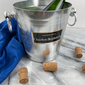 French Vintage Charles Heidsieck Champagne Bucket – Bar Decor, Ice Bucket, Collector’s Piece, Wine Cooler, Chiller