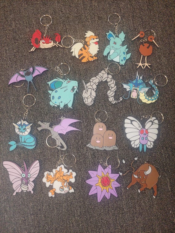 151 Original Pokemon Keychains - Etsy