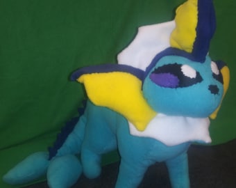 Peluche de Vaporeon hecho a mano, peluche grande cosido