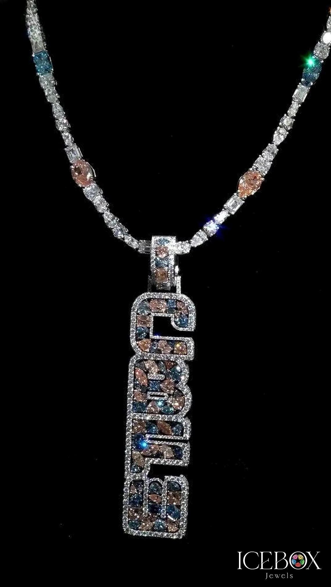 Diamond Chain Icebox Cheapest Chains Diamond Chain Colored Cuban Link Chain  Icebox 24MM Miami Cuban