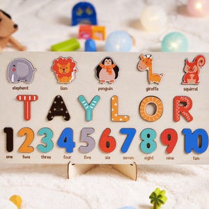 Custom Wooden Name Puzzle, Montessori Baby Toy, Custom Toddler Gift, Wooden Name Puzzle, Nursery Decor, First Birthday Gift