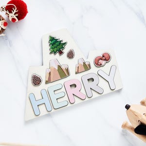 Custom Wooden Name Puzzle for Babies, Montessori Learning Toy, Personalized Gift for Birthday, Gift For Toddlers