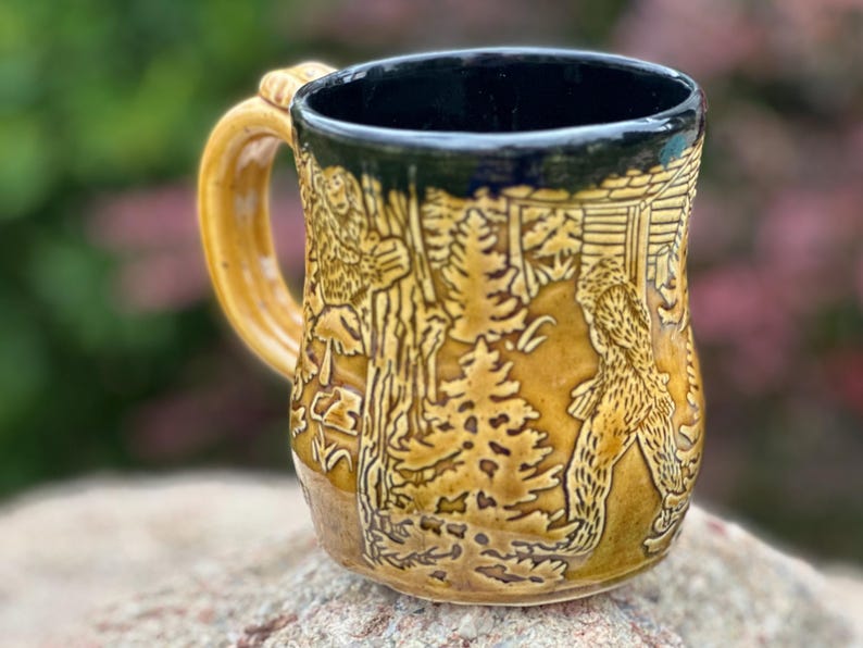 Bigfoot Handmade Ceramic Coffee Mug Large 16 Ounce Mug, Stoneware