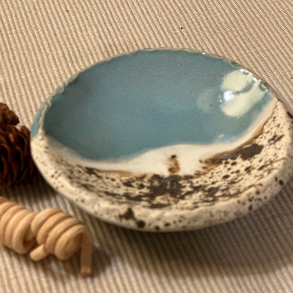 Beachy Trinket Dishes - "Sand and Surf" Handmade Ceramics / Beach Lover and Surf Lover Gift / Made in Colorado / INSTOCK