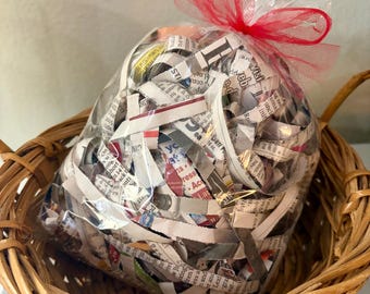 Newspaper Strips Craft Supply Gift basket filler mixed media