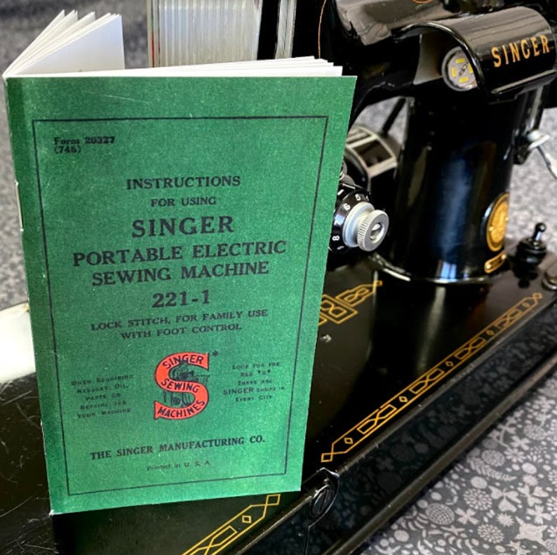 Singer Featherweight 221 Manual New Reproduction Etsy