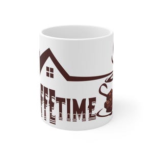 Mug, Cozy Coffee Time Mug, 11oz Ceramic Coffee Cup, Perfect Gift for Coffee Lovers, Home Décor, Kitchen Essentials, Housewarming Present
