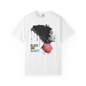 Black & Beauty Art T-Shirt: Unisex Garment-Dyed Cotton Tee