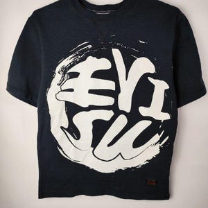 Vintage streetwear y2k japanese brand big logo evisu t-shirt