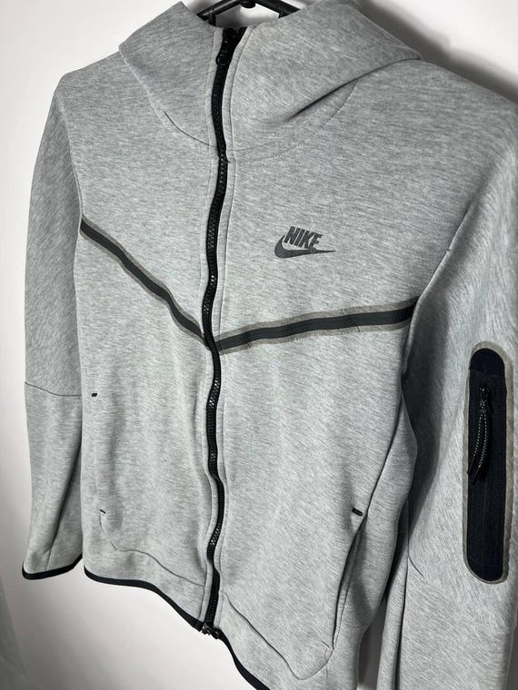Y2k Sk8 Drill Hype Nike Tech Fleece Gray Zip Hoodie - Etsy