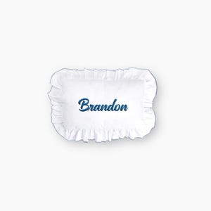 Personalized Baby Pillow with Ruffles, Custom Name Pillow, Embroidered Nursery Gift 13.8x17.7&#39;&#39;(35x45cm)