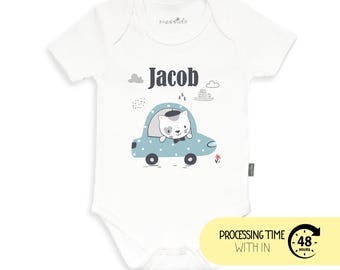 Custom Printed Baby Bodysuit | Personalized Infant Onesie | Baby Name Gift | Cotton Romper | Baby Shower Present | MSDB-0022