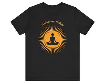Meditate and Radiate T-Shirt, Yoga Graphic Tee, Lightweight Cotton Top