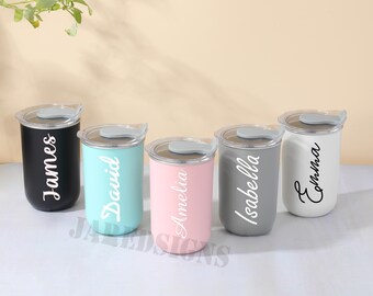 Personalized Stainless Steel Tumbler with Lid, Bridesmaid Proposal Gift