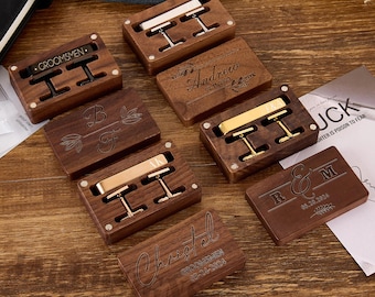 Groomsmen Cufflinks, Groomsmen Gifts, Personalized Cufflinks for Men, Best Man Gift, Groomsman Proposal, Custom Tie Clip Set